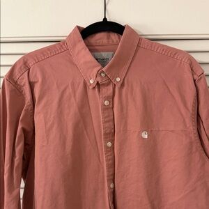 Carhartt Men’s Button-Down Shirt in Dusty Rose Pink